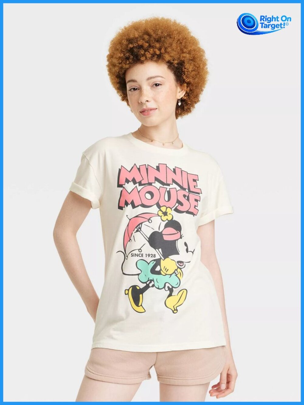 XL - Womens Disney Minnie Mouse Retro Short Sleeve Graphic T-Shirt - White
